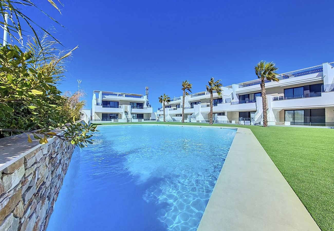 La Llana Beach poolside apartment is situated in Mar De Cristal.